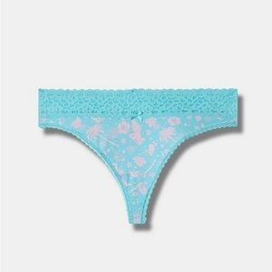 NWT torrid Cotton Mid-Rise Thong Lace Trim Panty 1 1x